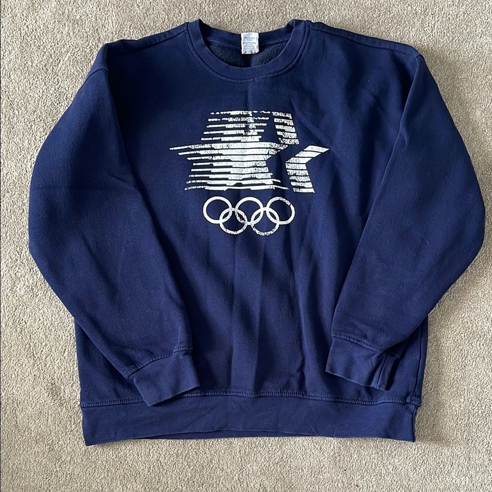 Heritage Blue Crewneck Sweater Olympic Design